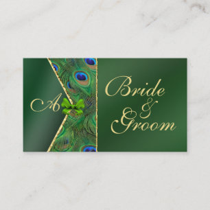 D'accompagnement Carte de visite de la Mariage Emerald Green Peacoc