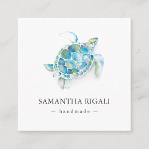 D'accompagnement Carte de visite de logo de tortue marine artisanal