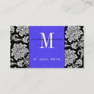 D'accompagnement Carte de visite du site Web Blue Mariage damassé