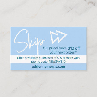 D'accompagnement Carte de visite promotionnelle 10%