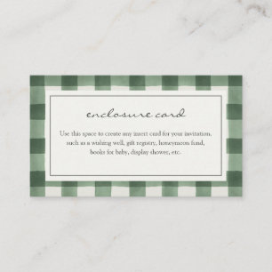 D'accompagnement Carte d'encart à carreaux Green Buffalo