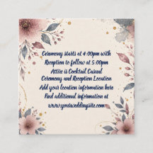 Carte d'encart à détails floraux aquarelle