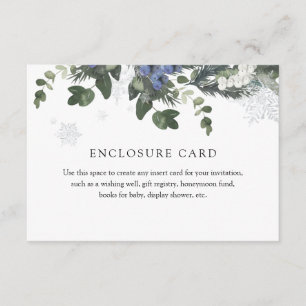 D'accompagnement Carte d'encart de bleu de verdure d'hiver