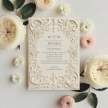 Carte d'encart de mariage baroque élégante