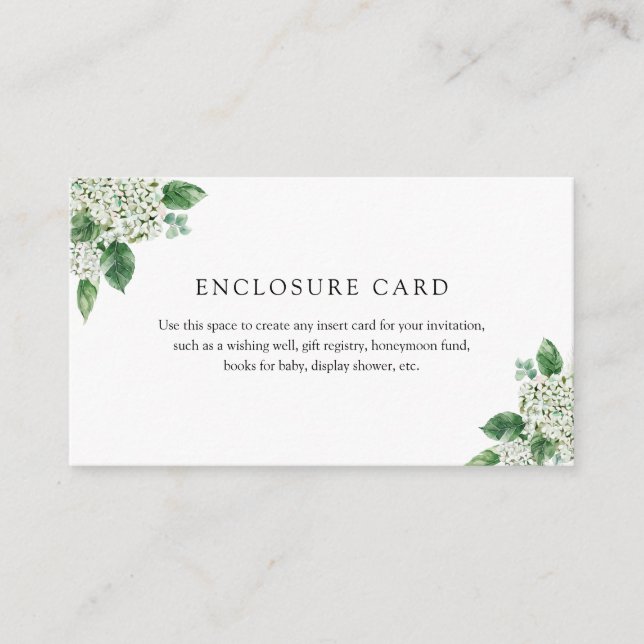 D'accompagnement Carte d'encart de verdure d'hortensia (Devant)
