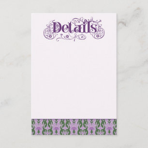 D'accompagnement Carte d'encart élégante Art Nouveau aux motifs de