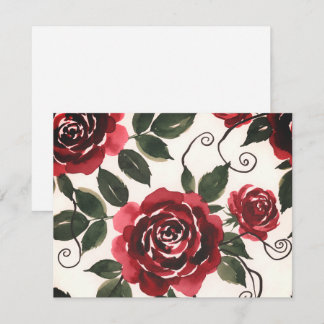 D'accompagnement Carte d'encart florale aux roses rouges foncés