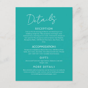 D'accompagnement Carte d'Enclos de Mariage Grand Détails Bleus