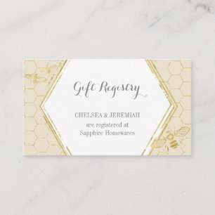 D'accompagnement Carte d'enregistrement cadeau Honey Bee Cream Gold