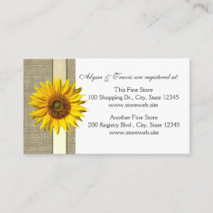 D'accompagnement Carte d'enregistrement de la nuptiale de Burlap et