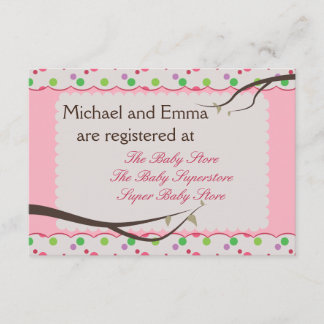 D'accompagnement Carte d'enregistrement du Baby shower de la famill