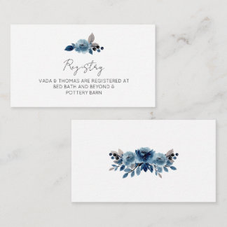 D'accompagnement Carte d'enregistrement floral bleu poussiéreux