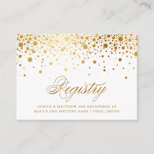 D'accompagnement Carte d'enregistrement Mariage Faux Gold Foil Conf