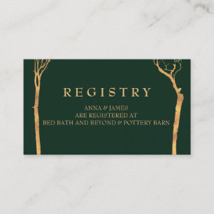 D'accompagnement Carte d'enregistrement Mariage Gold Birch Tree
