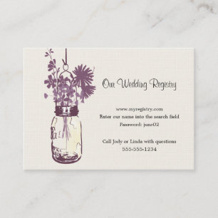 D'accompagnement Carte d'enregistrement mariage Mason Jar & Fleurs 