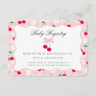 D'accompagnement Carte d'enregistrement pour bébé Cerry Sweet Rose