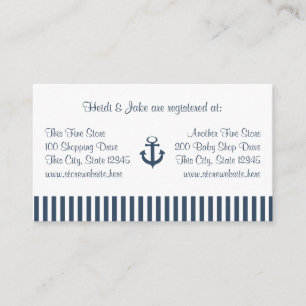 D'accompagnement Carte d'enregistrement pour bébés Ancre et Navy St