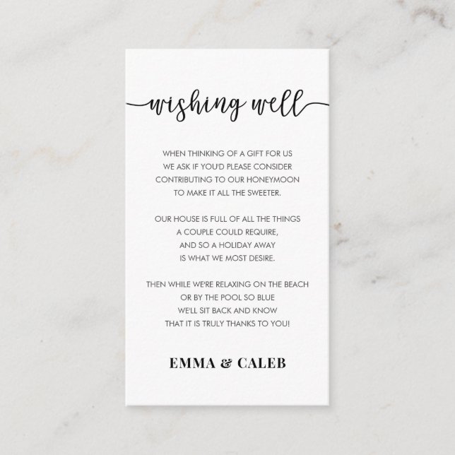 D'accompagnement Carte d'envoi pour puits de voeux (Devant)