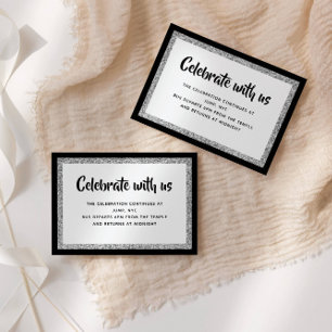 D'accompagnement Carte Détail Bat mitzvah de Glittery noir et argen