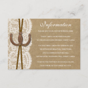 D'accompagnement Carte Détail de la collection Kraft, Lace & Horses