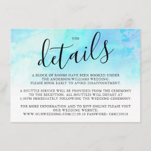 D'accompagnement Carte détaillée du Mariage Ombre Watercolor - bleu