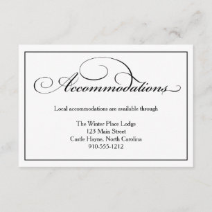 D'accompagnement Carte Détails de l'hébergement pour mariages