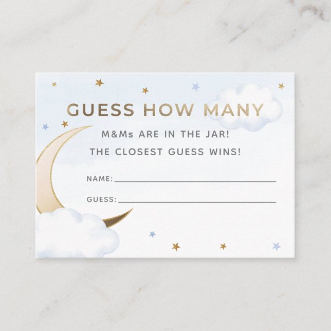 D'accompagnement Carte Devinez Combien de Bonbons Bleu au-Dessus de (Devant)