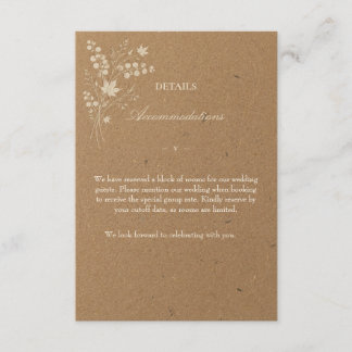 D'accompagnement Carte d'hébergement Boho Kraft Lunaria