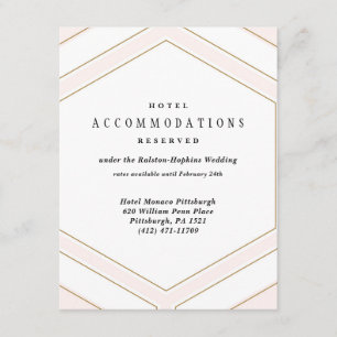 D'accompagnement Carte d'hôtel Art Déco Geometry Diamond Mariage