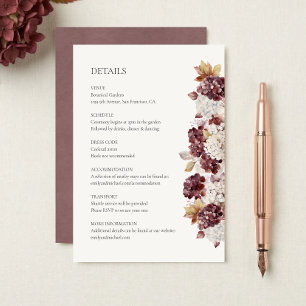 D'accompagnement Carte d'information de mariage aux hortensias de B