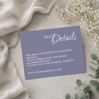D'accompagnement Carte d'information de mariage Dusty Lavender