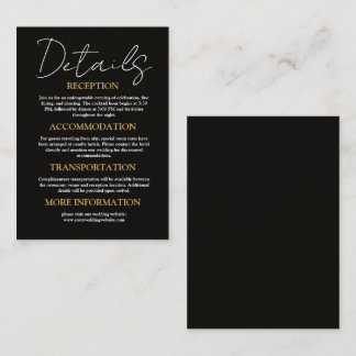 D'accompagnement Carte d'information de mariage élégante