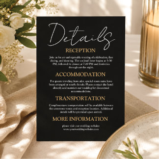 D'accompagnement Carte d'information de mariage élégante