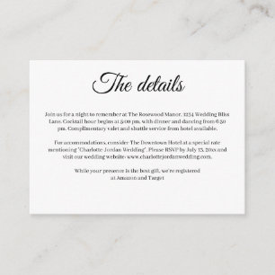 D'accompagnement Carte d'information de mariage florale rustique