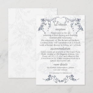 D'accompagnement Carte d'information de mariage florale vintage ble