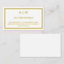 Carte d'information de mariage minimaliste élégant