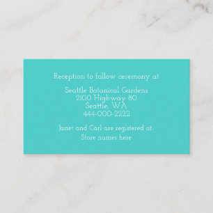 D'accompagnement Carte d'information de mariage Turquoise et Confet