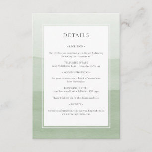 D'accompagnement Carte d'information de mariage verte moderne inclu