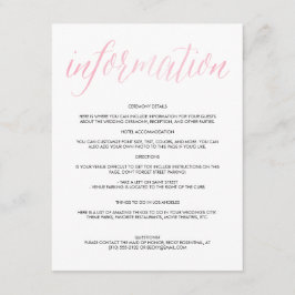 D'accompagnement Carte d'information du Mariage de script d'aquarel