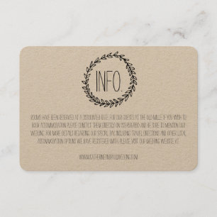 D'accompagnement Carte d'information du Mariage Wreath Rustic Kraft