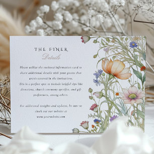 D'accompagnement Carte d'information Mariage Fleur sauvage élégante