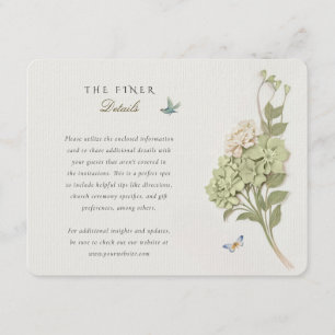 D'accompagnement Carte d'information Mariage Hydrangea Vintage