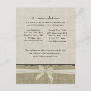 D'accompagnement Carte d'information Russe Burlap and Bow Direction