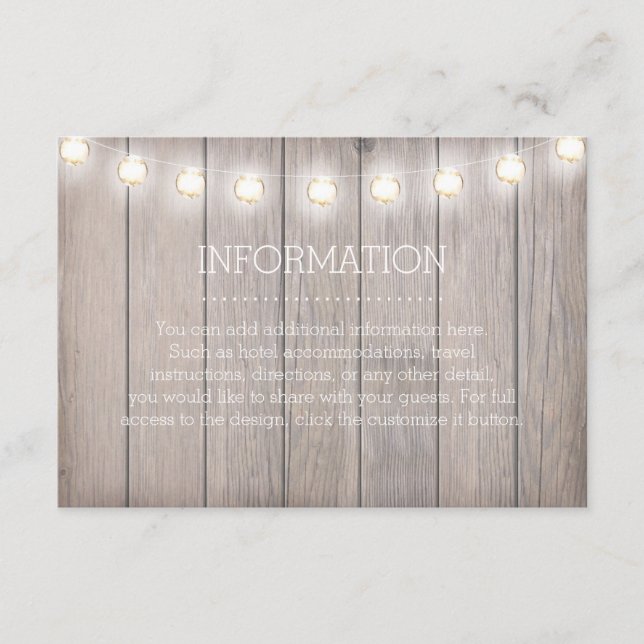 D'accompagnement Carte d'information Rustic Lights (Devant)