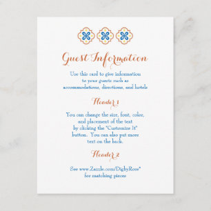 D'accompagnement Carte d'information Talavera Spanish Tile