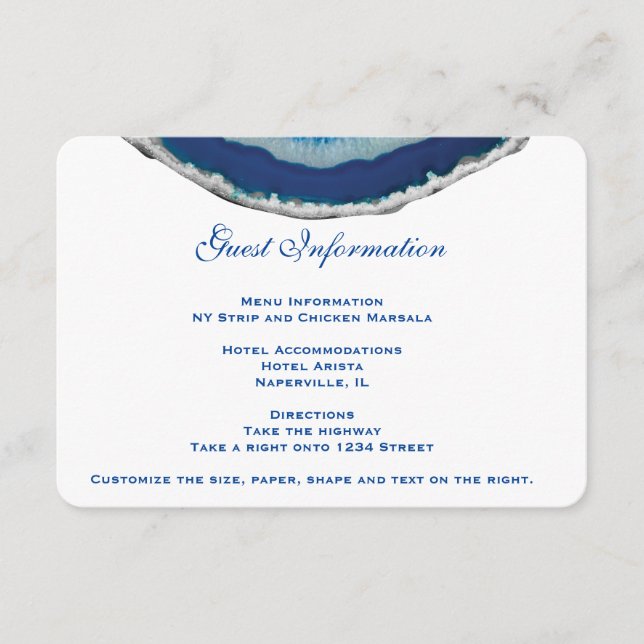 D'accompagnement Carte d'informations sur le Mariage bleu marine |  (Devant)