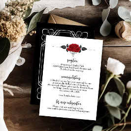 D'accompagnement Carte d'informations sur le Mariage romantique Ros