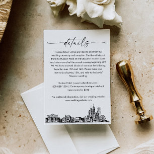 D'accompagnement Carte d'informations sur le Mariage Skyline de Chi
