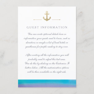 D'accompagnement Carte d'insertion couleur bleu marine blanche