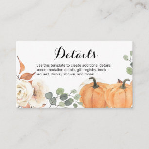 D'accompagnement Carte d'insertion de Baby shower Floral Rustique C